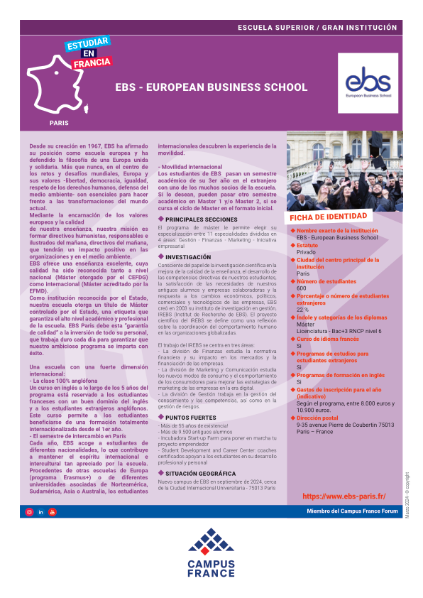 European Business school - Ecole européenne de gestion