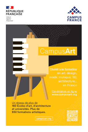 CampusArt : candidater à une formation en art, mode, design, musique, architecture, ...
