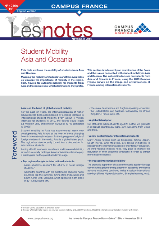 Student Mobility Asia and Oceania