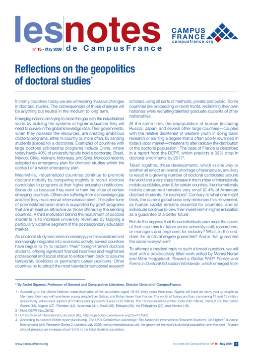 Reflections on the geopolitics