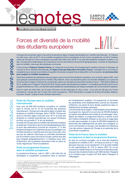 Forces et diversité de la mobilité des étudiants européens