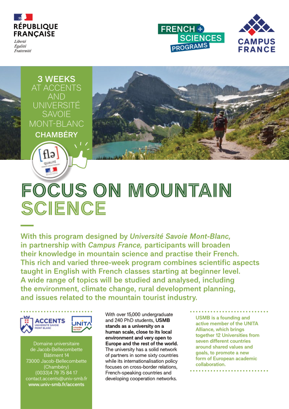 Brochure French + Sciences : Mountain science