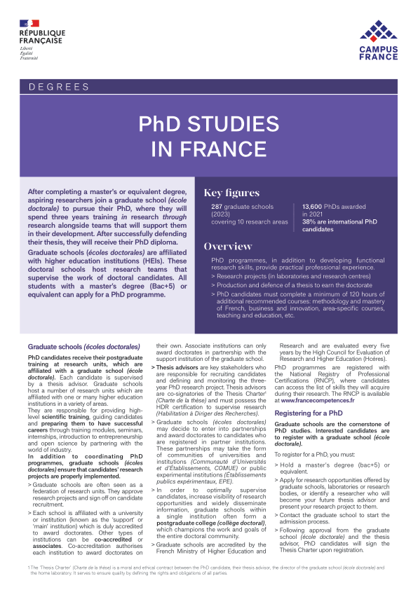 PhD studies in France