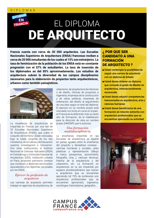 El diploma de arcquitecto