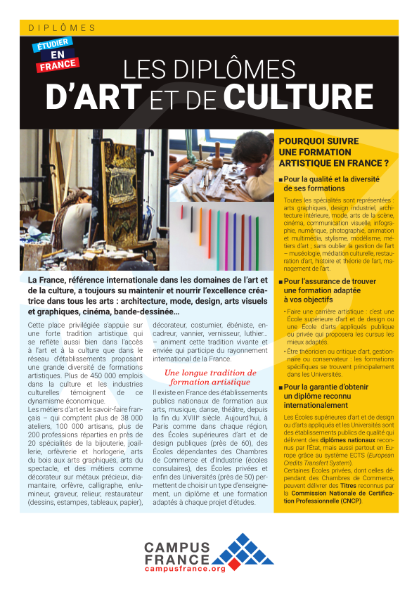 Les diplômes d'Art et de Culture