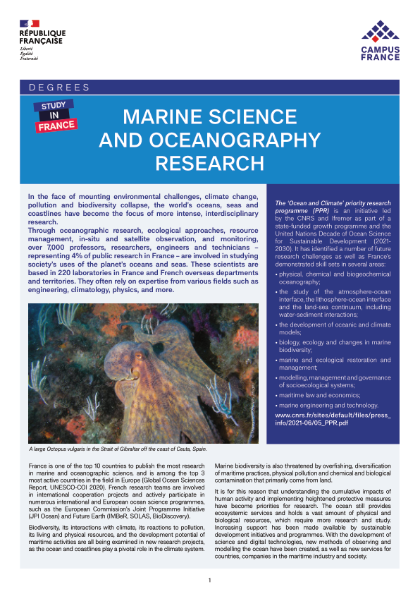 Marine science and oceanography research
