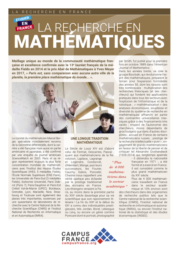 La recherche en Mathématiques