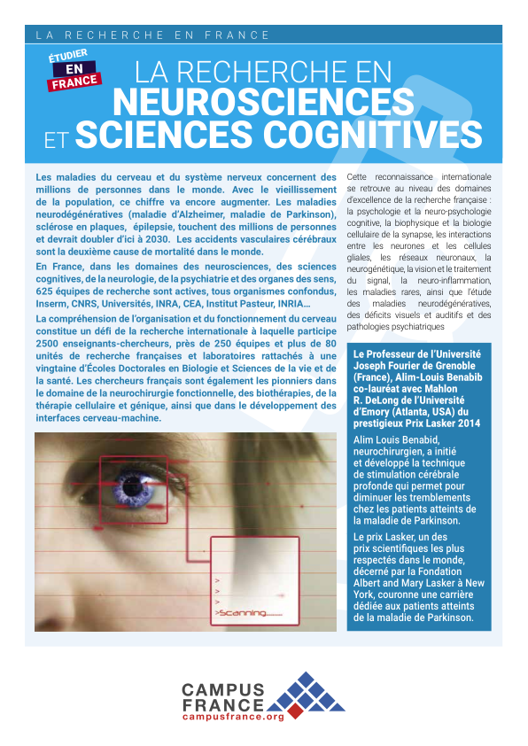 La recherche en Neurosciences et Sciences cognitives