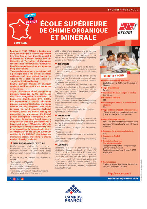 Ecole Supérieure de Chimie Organique et Minérale