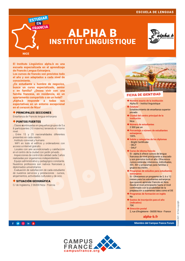 Alpha B Institut linguistique