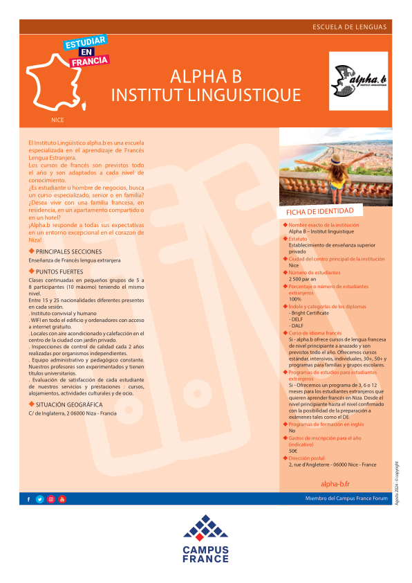 Alpha B Institut linguistique