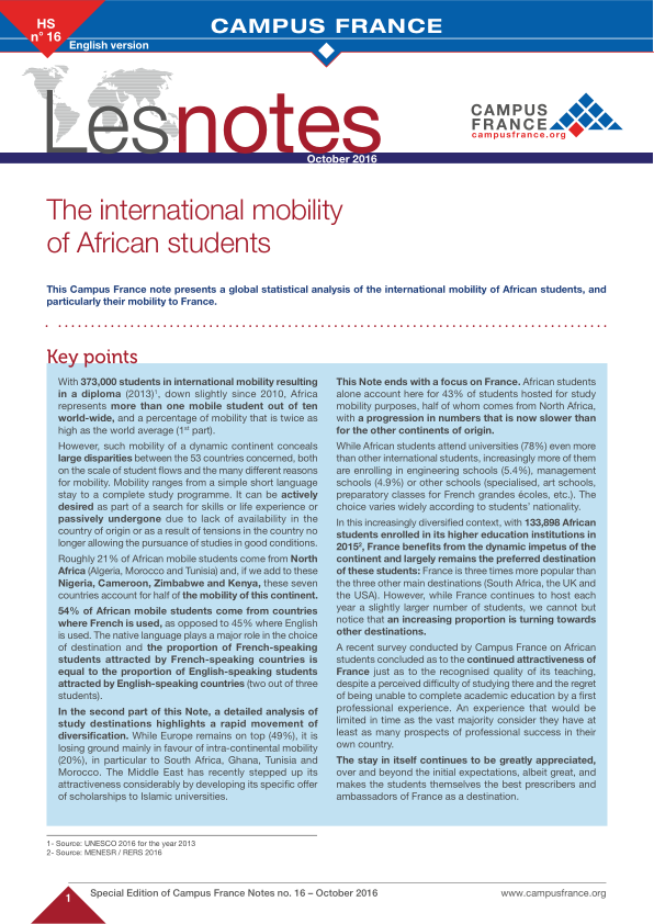 The international mobility of African students