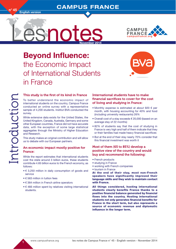 Beyond Influence: the Economic Impact of International Students in France