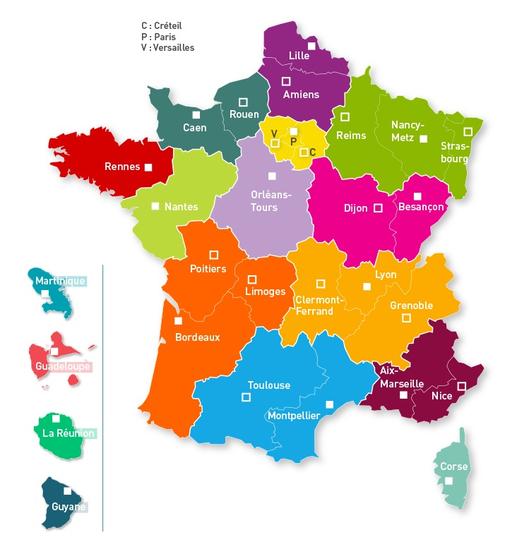 carte académies