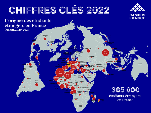 Origine des étudiants étrangers en France