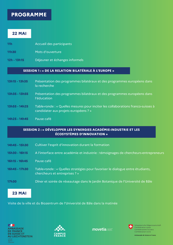 journée france suisse programme au 04avril
