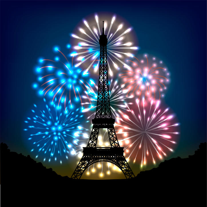 Feu d'artifice sur Tour Eiffel