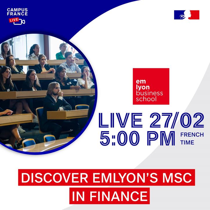 Campus France Live avec emlyon : le MSc in Finance
