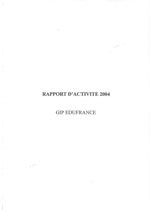 Rapport d'activité 2004 -  GIP EduFrance