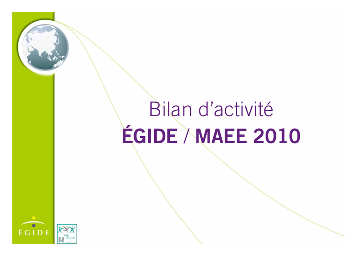 Rapport d'activité 2010 - Association Egide