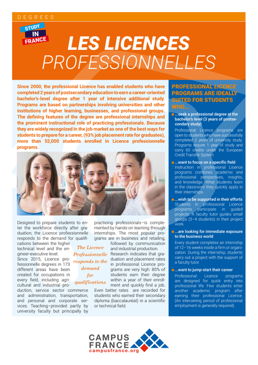 Les Licences Professionnelles