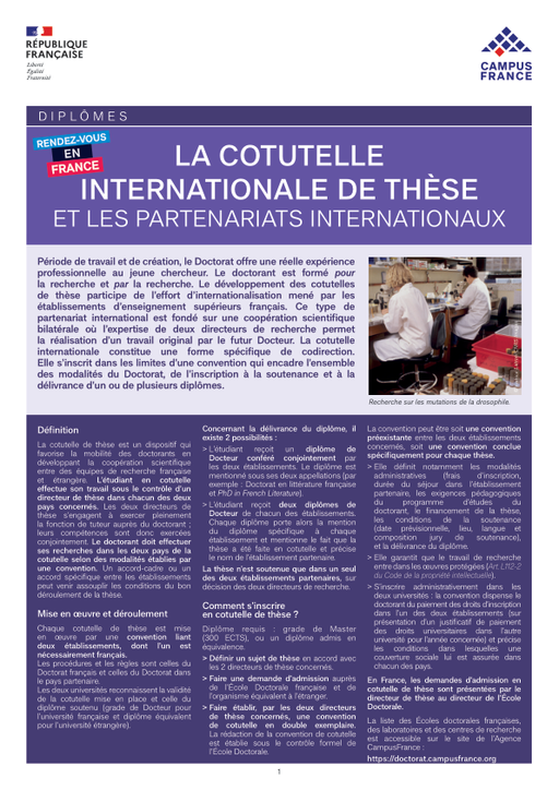 Les cotutelles internationales de thèse et les partenariats internationaux