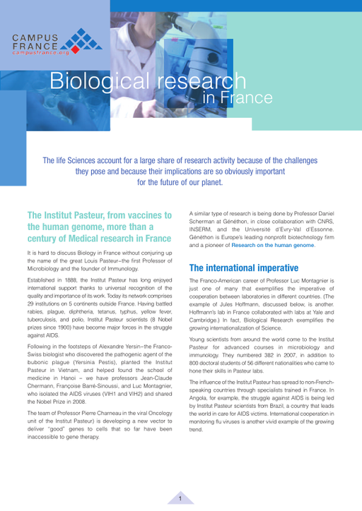 Biological research in France