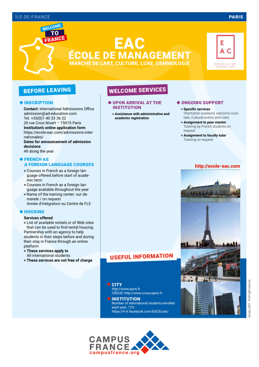 EAC, Groupe d'Enseignement Supérieur en Economie, Arts et Communication