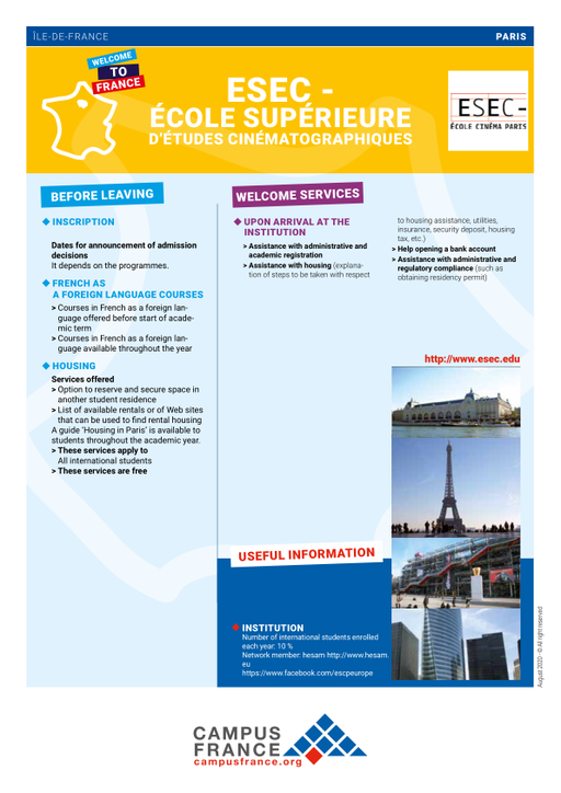 ESEC - Ecole Supérieure d'Etudes cinematographiques