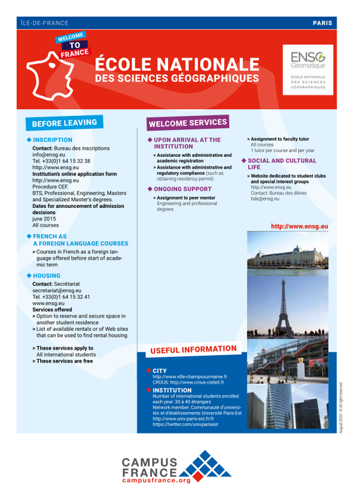 Ecole Nationale des Sciences Géographiques