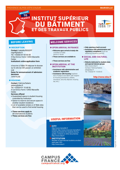 Institut Supérieur du Bâtiment et des Travaux Publics