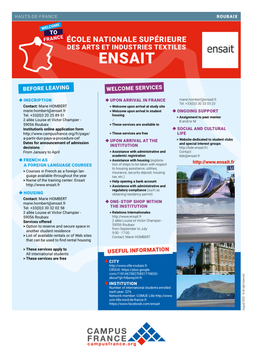 Ecole Nationale Supérieure des Arts & Industries Textiles - ENSAIT