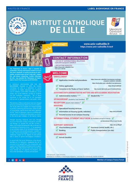 Institut Catholique de Lille | Campus France