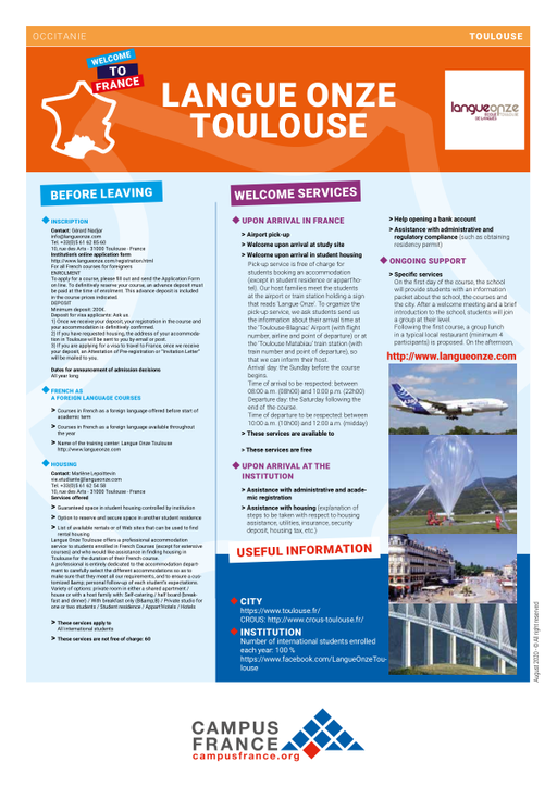Langue Onze Toulouse