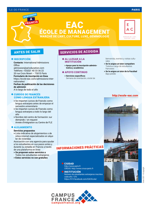 EAC, Groupe d'Enseignement Supérieur en Economie, Arts et Communication