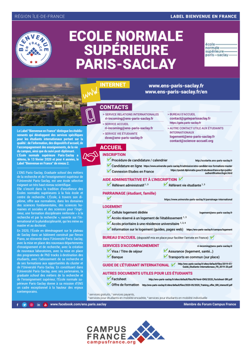 Ecole Normale Supérieure Paris Saclay