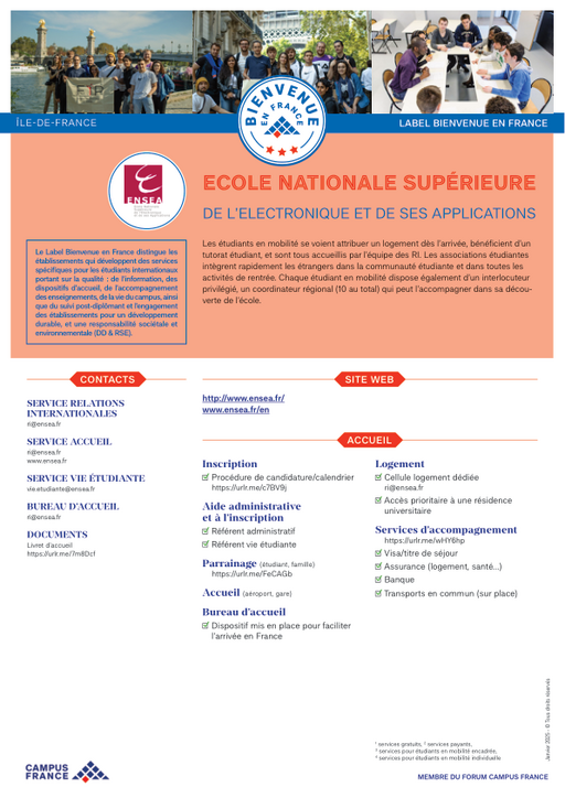 Ecole Nationale Supérieure de l'Electronique et de ses Applications