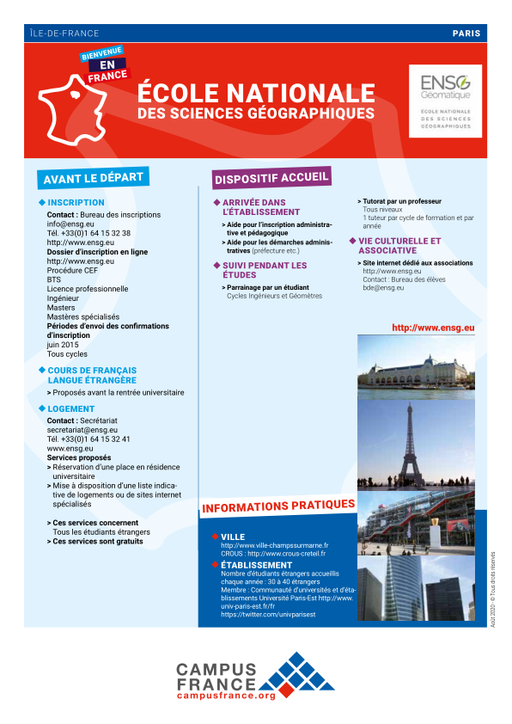Ecole Nationale des Sciences Géographiques