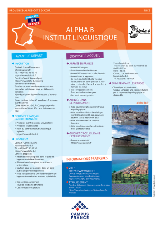 Alpha B Institut linguistique