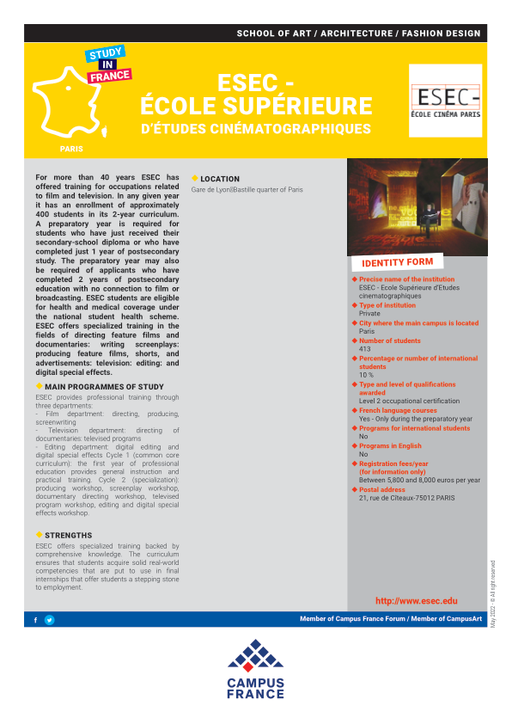 ESEC - Ecole Supérieure d'Etudes cinematographiques