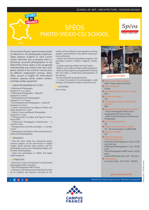 SPÉOS, École internationale de photographie