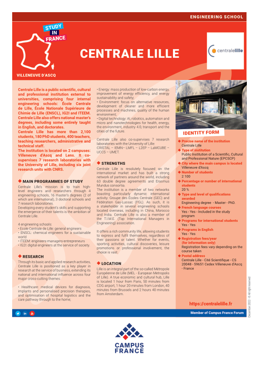 Ecole Centrale De Lille Campus France