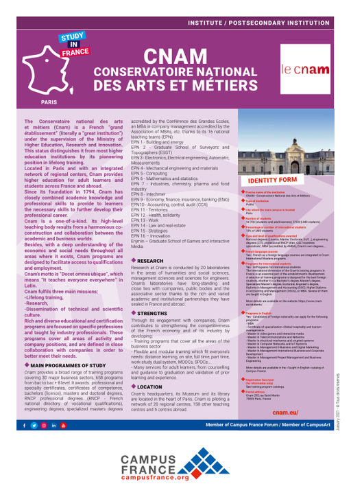CNAM - Conservatoire National des Arts et Métiers
