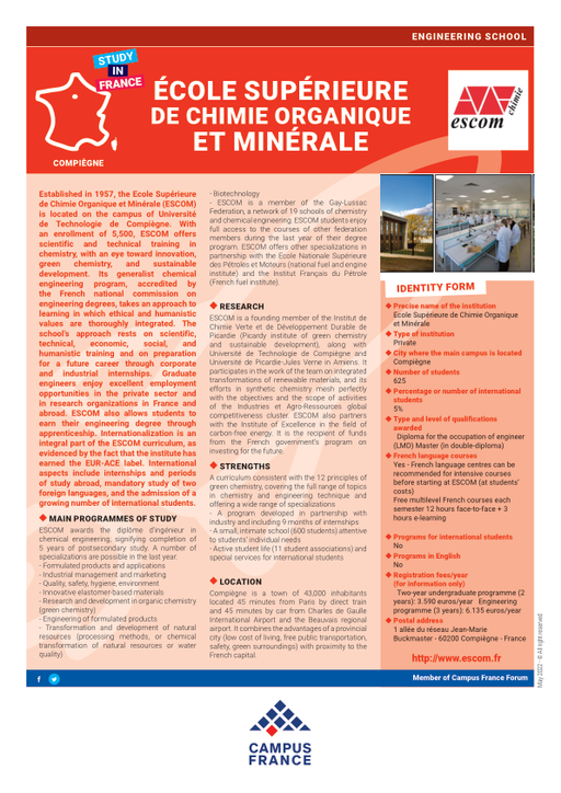 Ecole Supérieure de Chimie Organique et Minérale