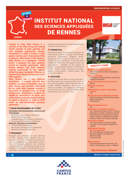 Institut National des Sciences Appliquées de Rennes