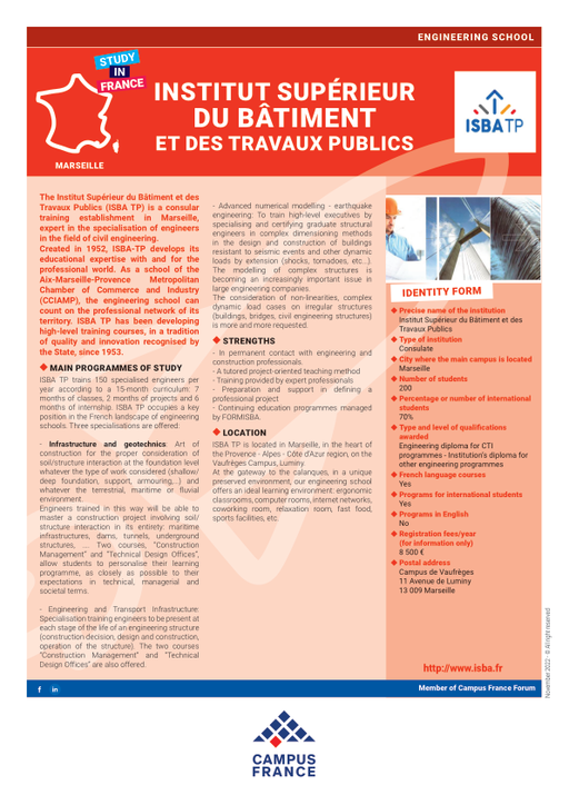 Institut Supérieur du Bâtiment et des Travaux Publics