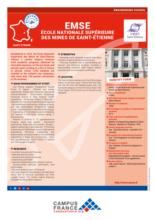 EMSE - Ecole nationale supérieure des mines de Saint-Etienne