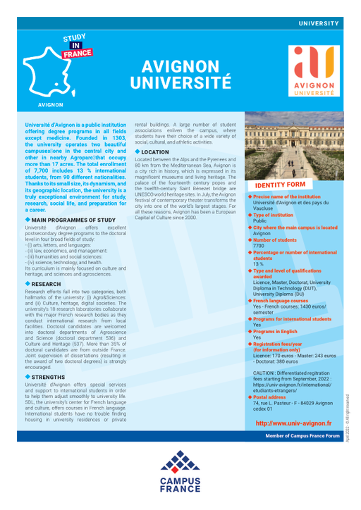 Université d'Avignon et des pays du Vaucluse