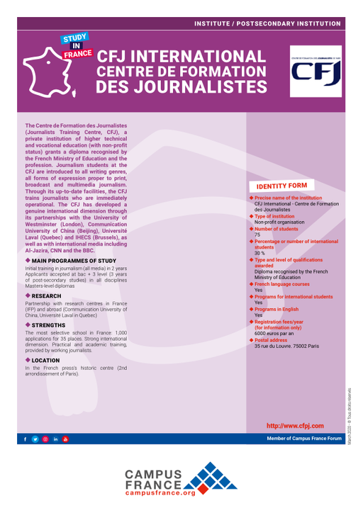 CFJ International - Centre de Formation des Journalistes