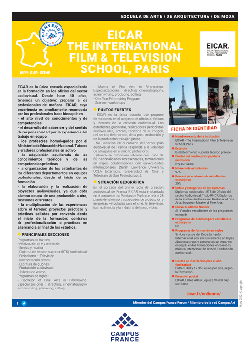 EICAR - Ecole Internationale de Création audiovisuelle et de réalisation